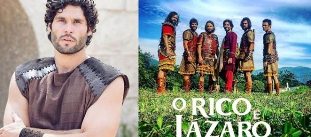 Caçada de leões na novela 'O Rico e Lázaro' (Foto: Montagem/ Reprodução) Caçada de leões na novela 'O Rico e Lázaro' (Foto: Montagem/ Reprodução)