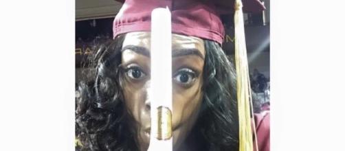Ericka Magee posted this during graduation and received over 80K likes.