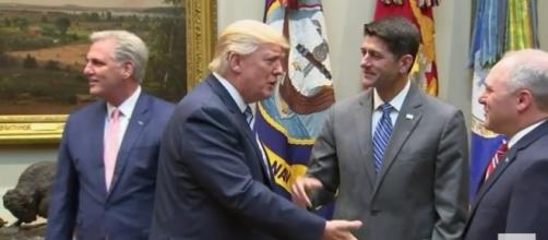 President Trump meets with Senate/House Republicans on June 6. / Photo by AP via YouTube: https://youtu.be/bRyJ6r50_Dc