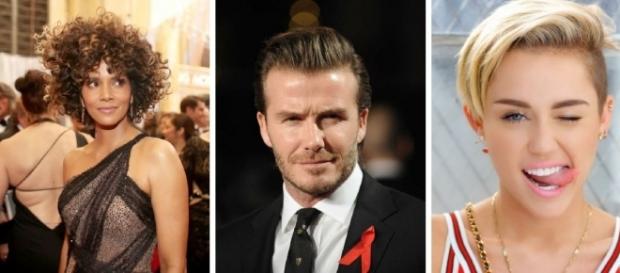 Halle Berry, David Beckham e Miley Cyrus Halle Berry, David Beckham e Miley Cyrus