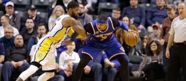 Paul George, Carmelo Anthony (Via- ASSOCIATED PRESS) Paul George, Carmelo Anthony (Via- ASSOCIATED PRESS)