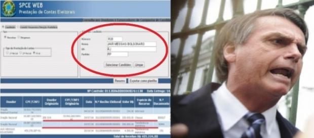 Bolsonaro aparece em site do TSE Bolsonaro aparece em site do TSE