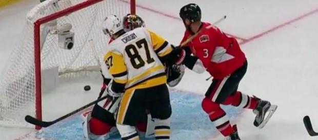 Crosby scored Penguins' goal, NHL Youtube channel https://www.youtube.com/watch?v=EXodcUIqjQ Crosby scored Penguins' goal, NHL Youtube channel https://www.youtube.com/watch?v=EXodcUIqjQ
