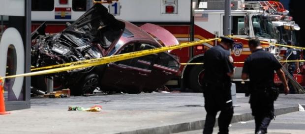 Woman killed, 22 injured after car plows into pedestrians in Times ... - go.com Woman killed, 22 injured after car plows into pedestrians in Times ... - go.com
