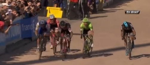 Gianni Moscon nel finale della Parigi Roubaix