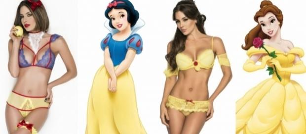Marca norte-americana lança linha de lingerie inspirada nas princesas Disney. Foto: Reprodução/Yandy. Marca norte-americana lança linha de lingerie inspirada nas princesas Disney. Foto: Reprodução/Yandy.