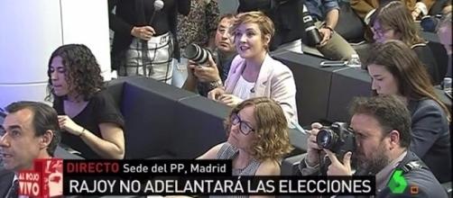 Cristina Pardo, en la Sede del PP de Madrid