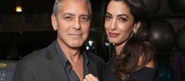 George and Amal Clooney are expecting the coming of baby twins soon! Photo - popsugar.com George and Amal Clooney are expecting the coming of baby twins soon! Photo - popsugar.com