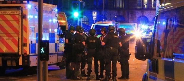Police at Manchester Victoria. Police at Manchester Victoria.