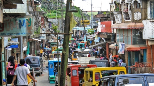 Uno scorcio della citt&agrave; di Marawi, nelle Filippine meridionali, dove sono in corso scontri tra esercito e e terroristi islamici del Gruppo Maute