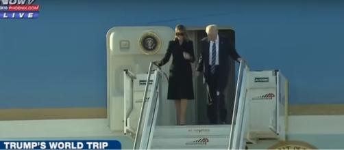 Melania pulls hand away from President Donald Trump in Rome. Photo via Fox, YouTube.