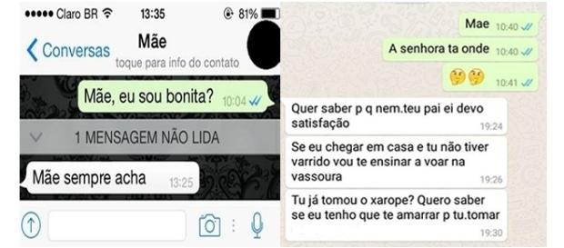 Conversas entre mães e filhos no WhatsApp Conversas entre mães e filhos no WhatsApp