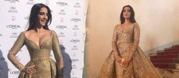 Sonam Kapoor is all about gold and glamour at Cannes red carpet ... - indiatimes.com Sonam Kapoor is all about gold and glamour at Cannes red carpet ... - indiatimes.com