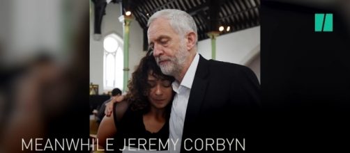 Labour Leader Jeremy Corby with Grenfell survivors. / Image by HuffPostUK via YouTube:https://youtu.be/qArHC9c1arE