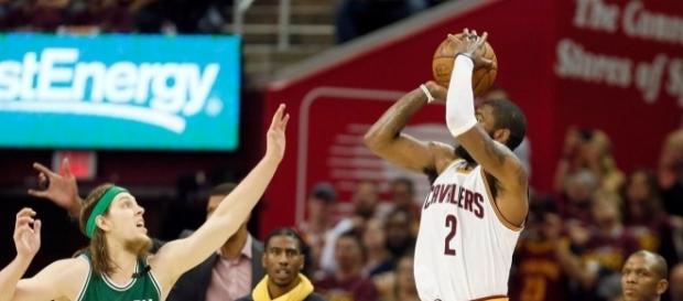 Kyrie Irving grabbing a bucket over Celtics Kelly Olynyk (Via Twitter @CavaliersViews) Kyrie Irving grabbing a bucket over Celtics Kelly Olynyk (Via Twitter @CavaliersViews)