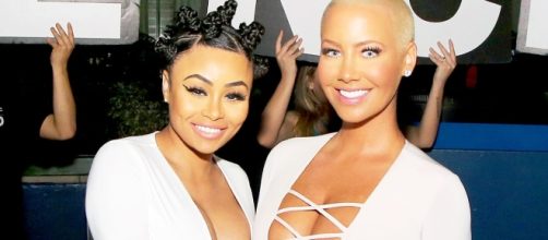 Blac Chyna and Amber Rose demonstrate cleavage enhancing black bra