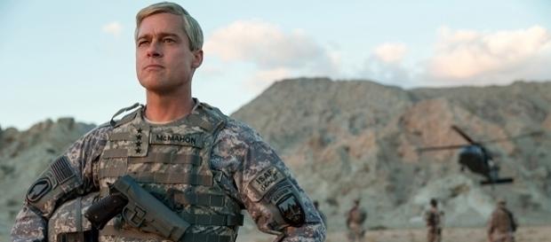 Brad Pitt as Gen. Glen McMahon in 'War Machine' | by FrancoisDuhamel / netflix.com - used with permission Brad Pitt as Gen. Glen McMahon in 'War Machine' | by FrancoisDuhamel / netflix.com - used with permission