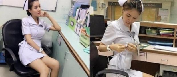 A enfermeira Parichat 'Pang' Chatsri foi demitida por ser muito bonita A enfermeira Parichat 'Pang' Chatsri foi demitida por ser muito bonita