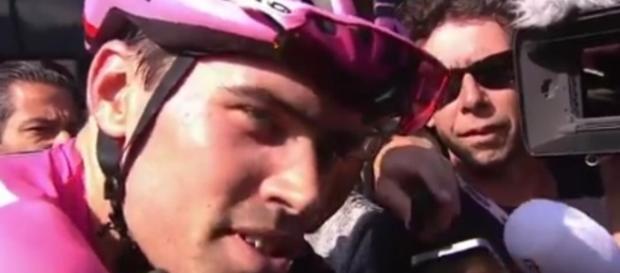 Tom Dumoulin a Piancavallo ha perso la maglia rosa. Tom Dumoulin a Piancavallo ha perso la maglia rosa.