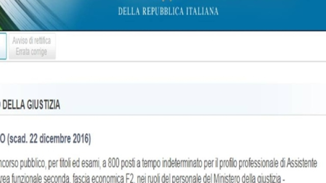 1000 posti.Uscito il concorso per Cancelliere | Luci ed Ombre - altervista.org