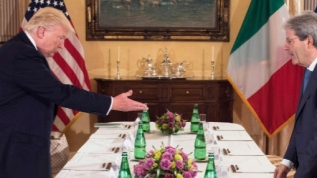 Donald Trump e Paolo Gentiloni (governo.it)