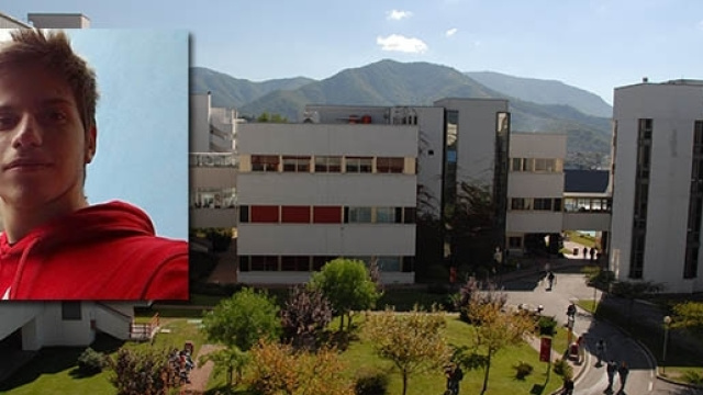 Il campus di Fisciano. Nel riquadro, Gianluca