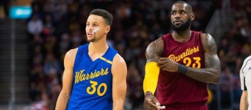 Stephen Curry and Lebron James in the Christmas Day 2016 Game between the Cleveland Cavaliers and Golden State Warriors