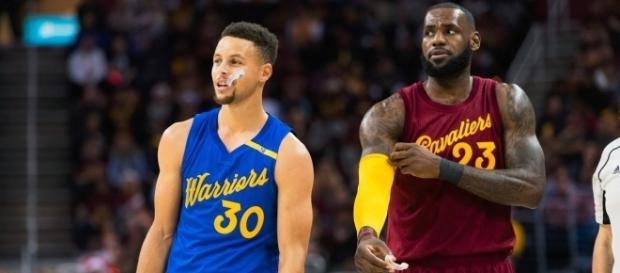 Stephen Curry and Lebron James in the Christmas Day 2016 Game between the Cleveland Cavaliers and Golden State Warriors Stephen Curry and Lebron James in the Christmas Day 2016 Game between the Cleveland Cavaliers and Golden State Warriors