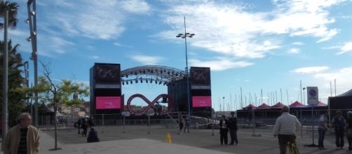 Il palco del Giro 100 da dove domani verranno presentate le squadre partecipanti alla manifestazione.