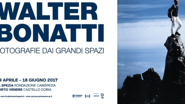 Locandina della mostra "Walter Bonatti. Fotografie dai Grandi Spazi"