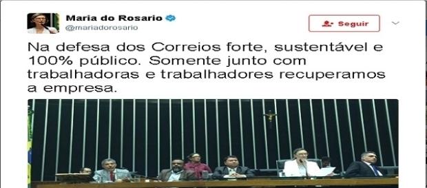 Maria do Rosário sai em defesa dos Correios Maria do Rosário sai em defesa dos Correios