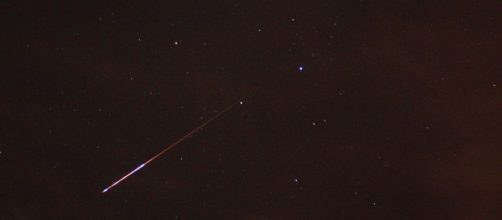 Meteor in the night sky downloaded from https://commons.wikimedia.org/wiki/File:Perseid_meteor_shower.jpg