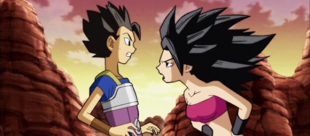 Kyabe y Caulifla en el episodio 92. Kyabe y Caulifla en el episodio 92.