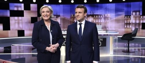The calm before the storm: Marine Le Pen (L) and Emmanuel Macron (R) in their last debate. - scmp.com