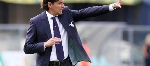 Simone Inzaghi sulla panchina della Lazio.