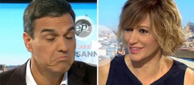 Susana Díaz y Pedro Sánchez en la entrevista Susana Díaz y Pedro Sánchez en la entrevista