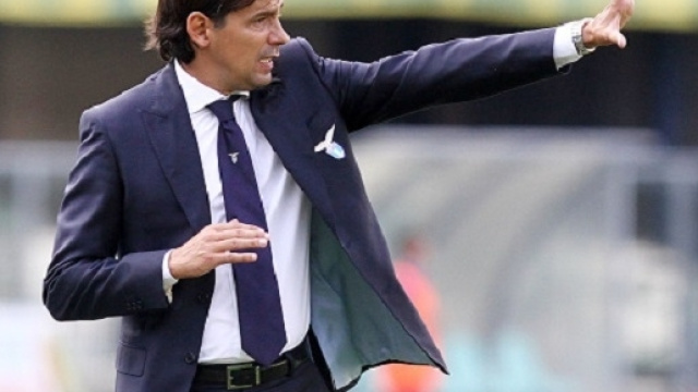 Simone Inzaghi sulla panchina della Lazio.