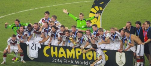 Germany celebrates their World Cup victory in Brazil, in 2014 (via wikimedia commons)