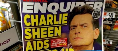 Prima pagina dell'Enquirer quando Charlie Sheen ammise di avere l'HIV (Credits: Flickr)