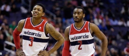 John Wall and Bradley Beal will try to tie up their series with Boston on Sunday. [Image via Blasting News image library/thebiglead.com]