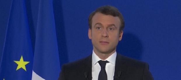 Emmanuel Macron en su discurso como presidente electo Emmanuel Macron en su discurso como presidente electo