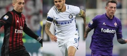 Deloufeu, Icardi, Bernardeschi. Simboli di Milan, Inter e Fiorentina