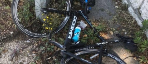 La bici di Chris Froome dopo l'incidente