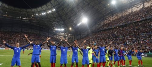 Les joueurs de l'Équipe de France au Vélodrome