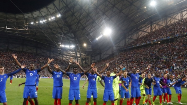Les joueurs de l'Équipe de France au Vélodrome