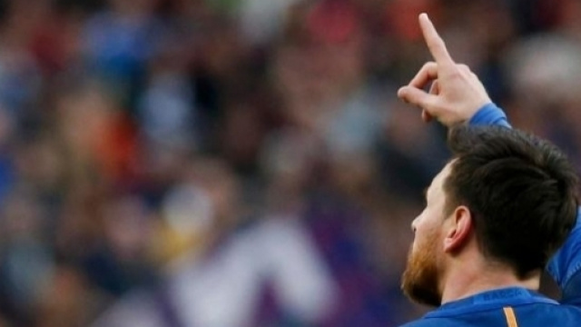 Messi, dit "La Pulga" célébrant un but
