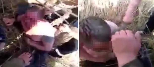 Nas imagens é possível ver o momento em que o suspeito é agredido por populares que ficaram revoltados. Nas imagens é possível ver o momento em que o suspeito é agredido por populares que ficaram revoltados.