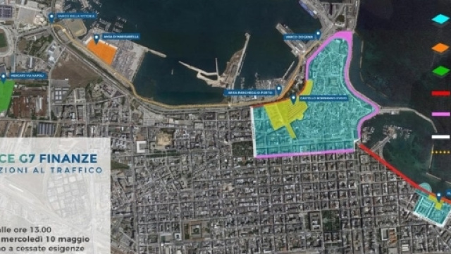 Mappa con la viabilit&agrave; durante il G7