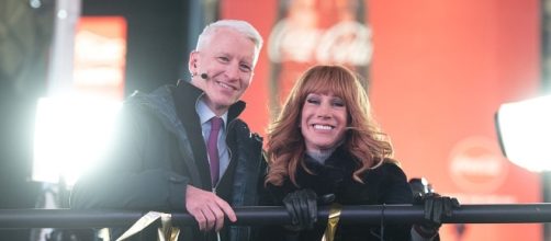 Happier days: Kathy Griffin and Anderson Cooper at the last CNN New Year's Eve program on December 31, 2016. / from 'Daily Wire' - dailywire.com