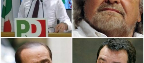 Renzi, Grillo, Berlusconi e Salvini, i quattro leader dei partiti che hanno raggiunto l'accordo